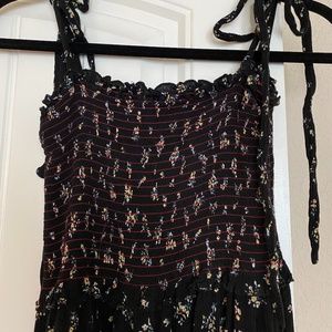 ❣️GONE TOMORROW❣️ Floral black maxi with tie straps